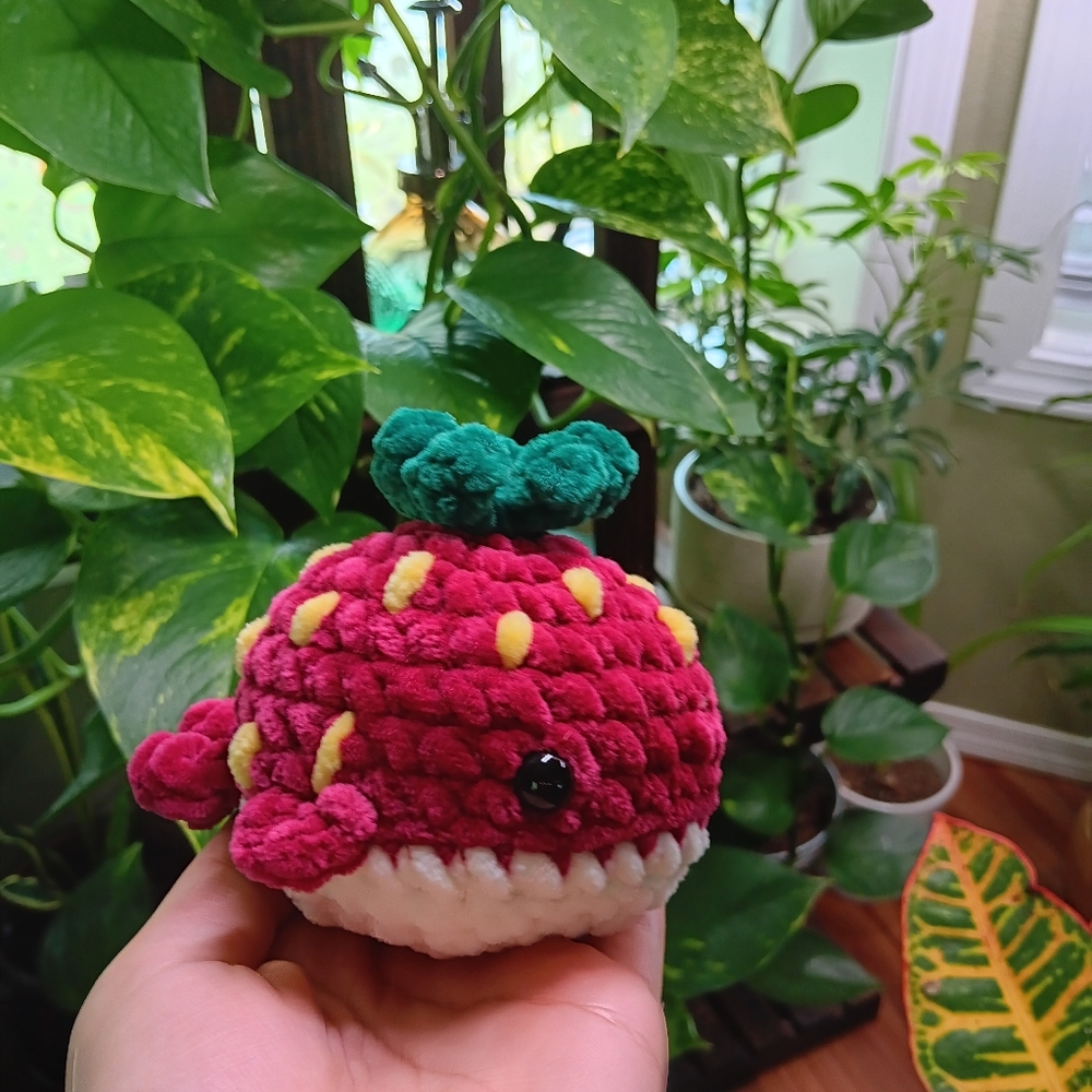 Crochet Mini Strawberry Whale: Handmade